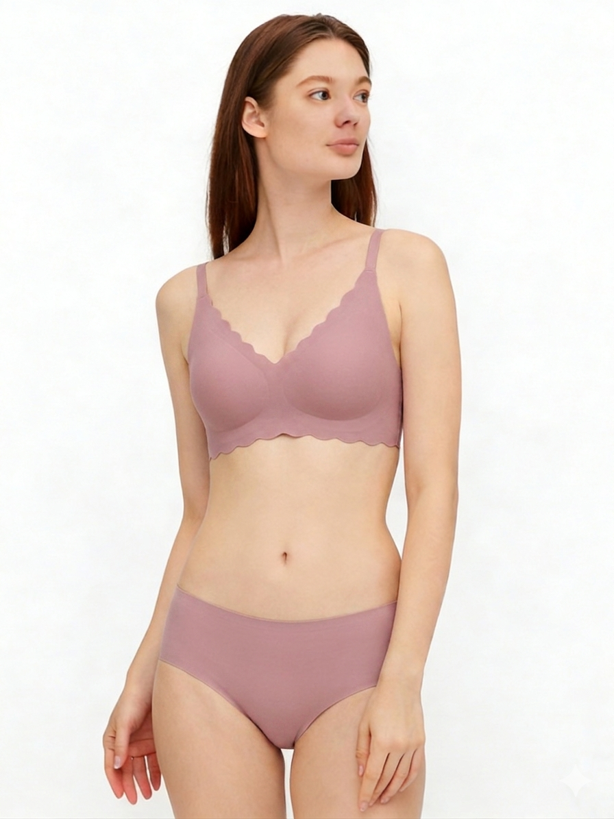 零著感ZBra®︎｜無鋼圈波浪內衣 1+1 套組  (內衣+內褲)