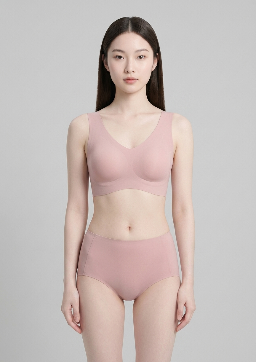 零著感ZBra®︎｜無鋼圈背心內衣 1+1 套組  (內衣+內褲)